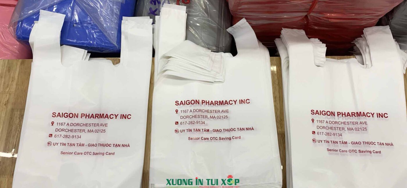 In Túi Siêu Thị 2 Quai Trắng 9 Tui sieu thi Saigon Pharmacy