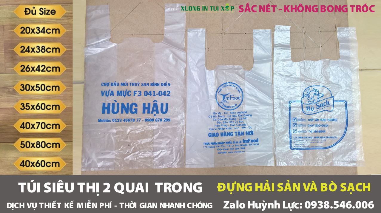 In Túi Siêu Thị 2 Quai Trong 11 In Túi Siêu Thị 2 Quai Trong - ĐỰNG HẢI SẢN VÀ BÒ SẠCH